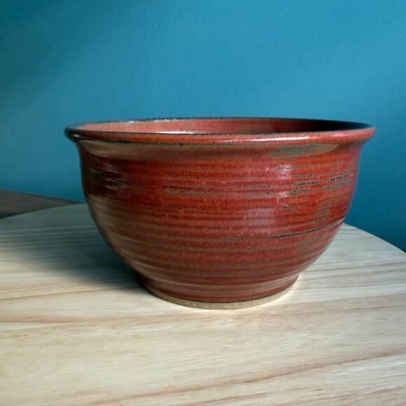Vintage 98 Noah Montgomery Stoneware Bowl Brown Redish Studio Pottery EUC - Picture 2 of 10